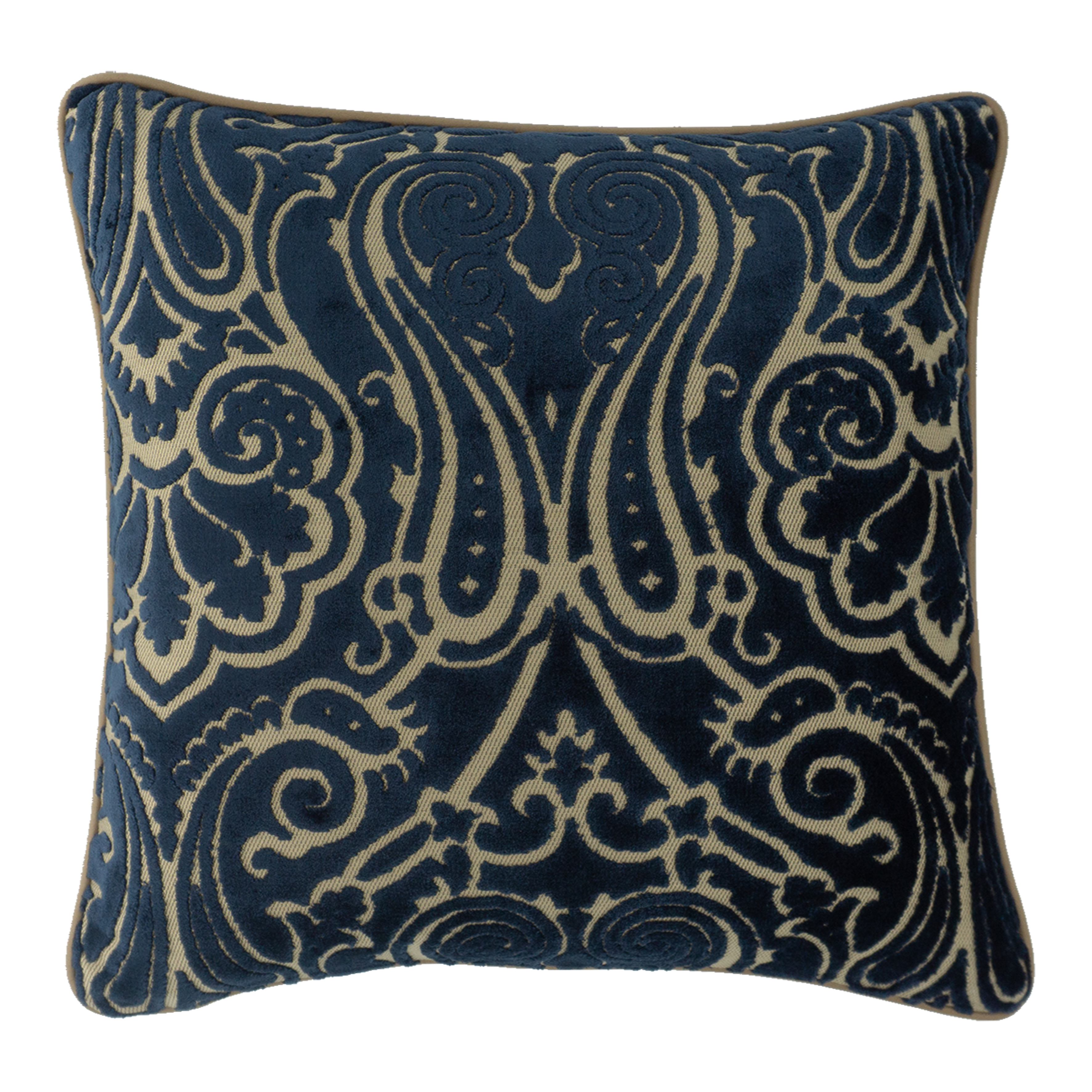 Royal Indigo Filigree Cushion