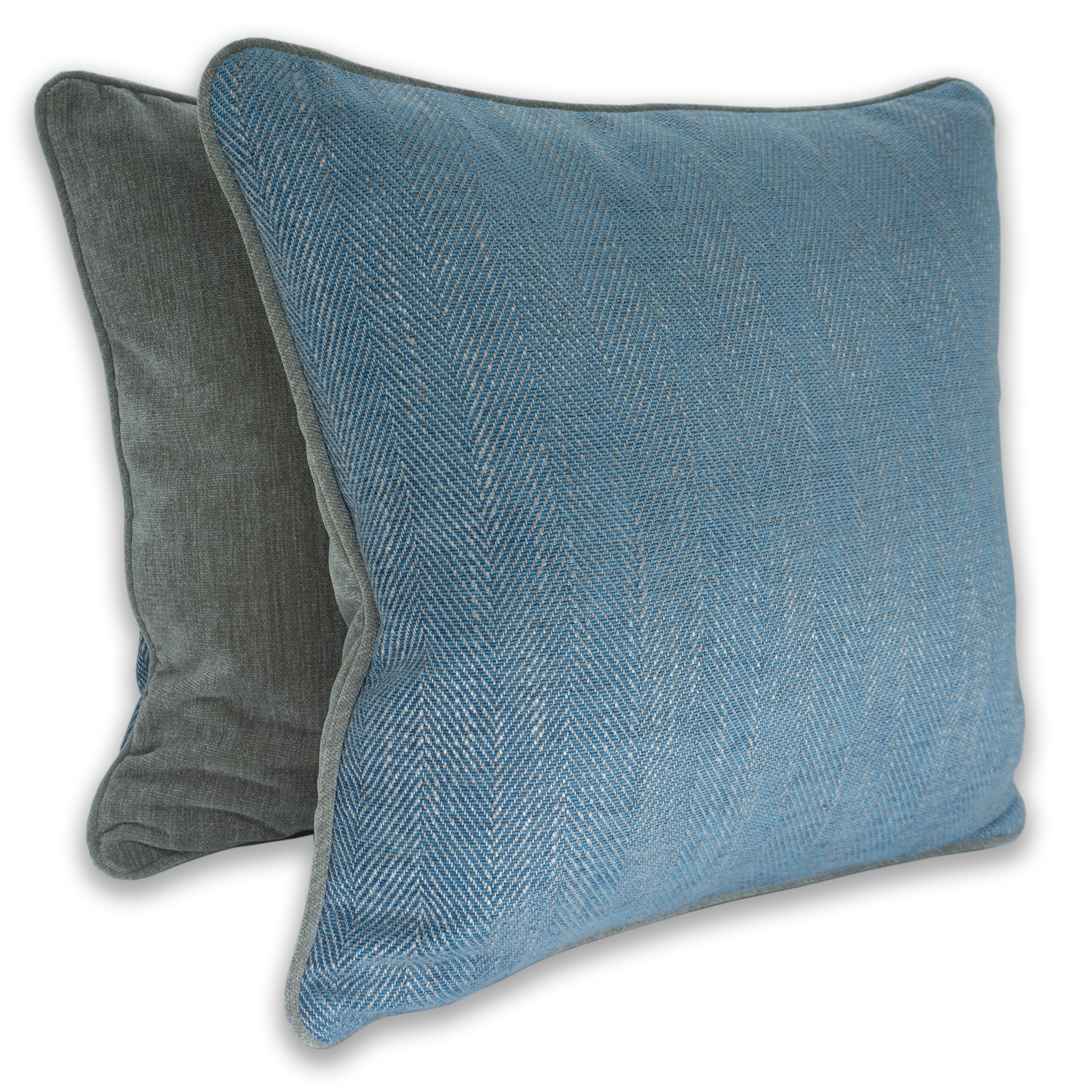 Blue Mist Herringbone Cushion