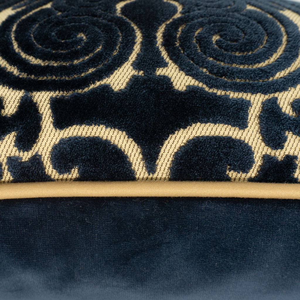Royal Indigo Filigree Cushion