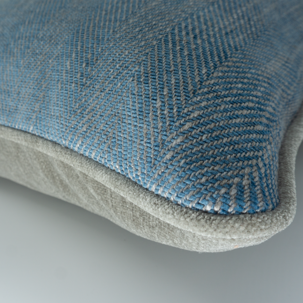 Blue Mist Herringbone Cushion